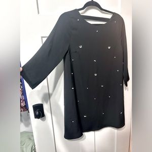 🖤💎 Lulus Black Rhinestone Swing Dress NWOT 💎🖤